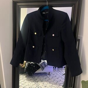Zara Elegant Navy Jacket ~ Size M